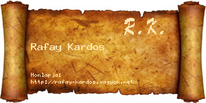 Rafay Kardos névjegykártya